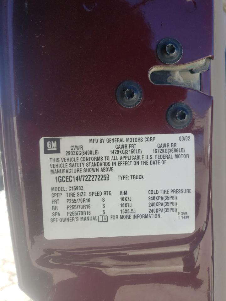 1GCEC14V72Z272259 2002 Chevrolet Silverado C1500