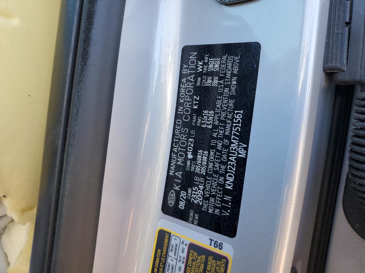 KNDJ23AU3M7751561 2021 Kia Soul Lx