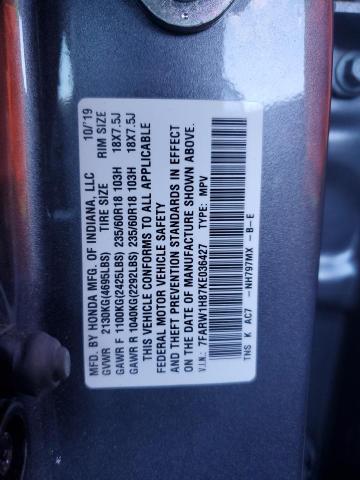 2019 HONDA CR-V EXL 7FARW1H87KE036427