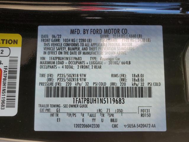 2022 FORD MUSTANG 1FATP8UH1N5119683