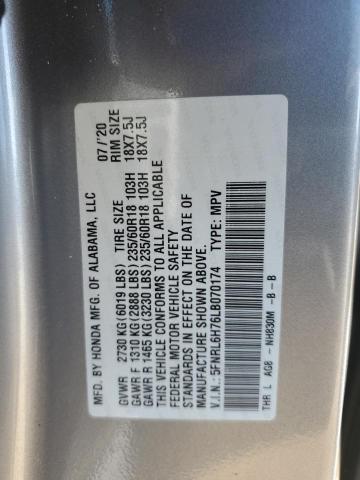 VIN 5FNRL6H76LB070174 2020 HONDA All Models no.12