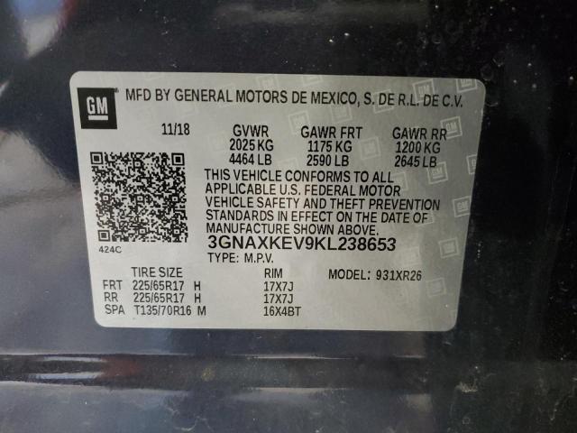 2019 CHEVROLET EQUINOX LT 3GNAXKEV9KL238653