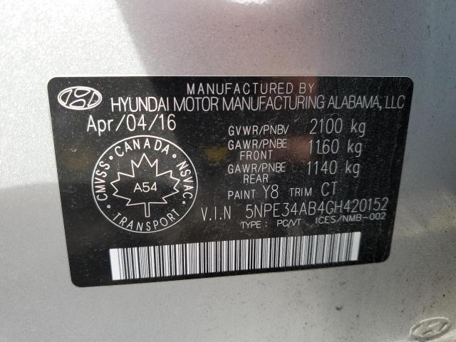 2016 HYUNDAI SONATA SPO 5NPE34AB4GH420152