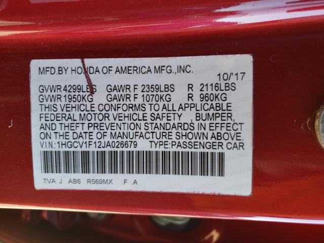 2018 HONDA ACCORD LX 1HGCV1F12JA026679