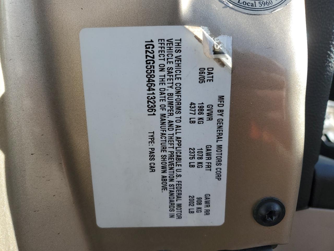 1G2ZG558464132361 2006 Pontiac G6 Se1