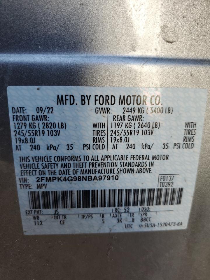 2fmpk4g98nba97910 2FMPK4G98NBA97910 2022 Ford Edge Se