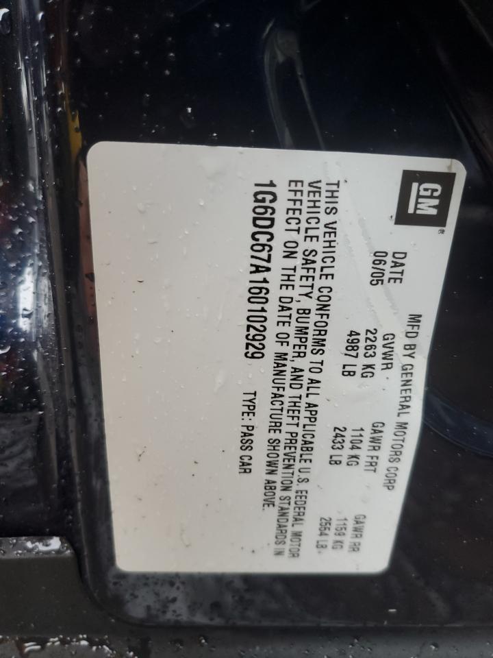 1g6dc67a160102929 1G6DC67A160102929 2006 Cadillac Sts
