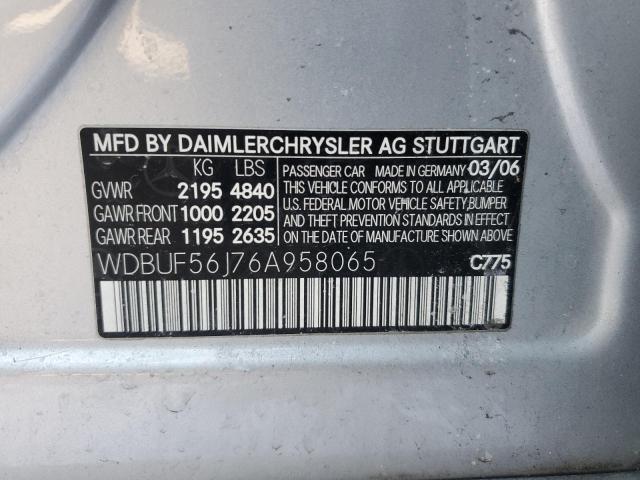 2006 Mercedes-Benz E 350 VIN: WDBUF56J76A958065 Lot: 42601334