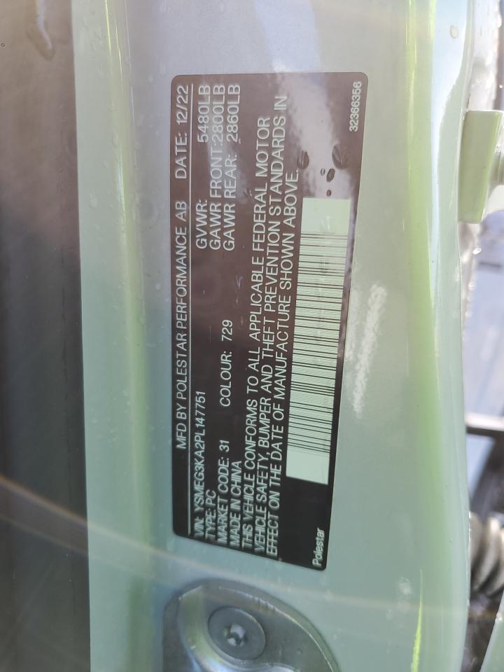 YSMEG3KA2PL147751 2023 Polestar 2