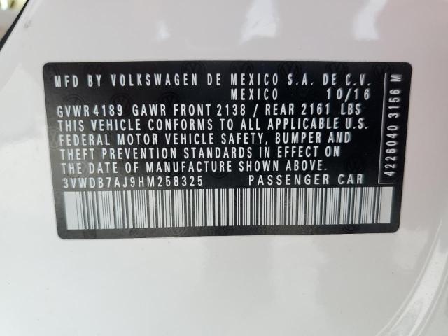 2017 VOLKSWAGEN JETTA SE 3VWDB7AJ9HM258325