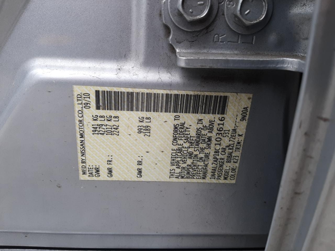 1N4AL2AP1BC103616 2011 Nissan Altima Base