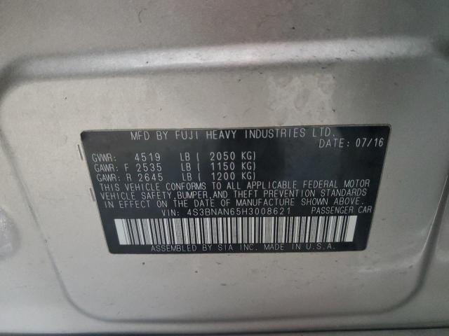 2017 SUBARU LEGACY 2.5 4S3BNAN65H3008621