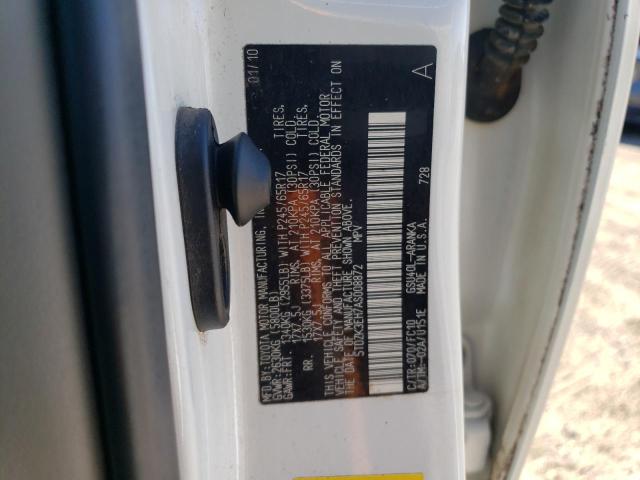 5TDZK3EH7AS008872 2010 Toyota Highlander
