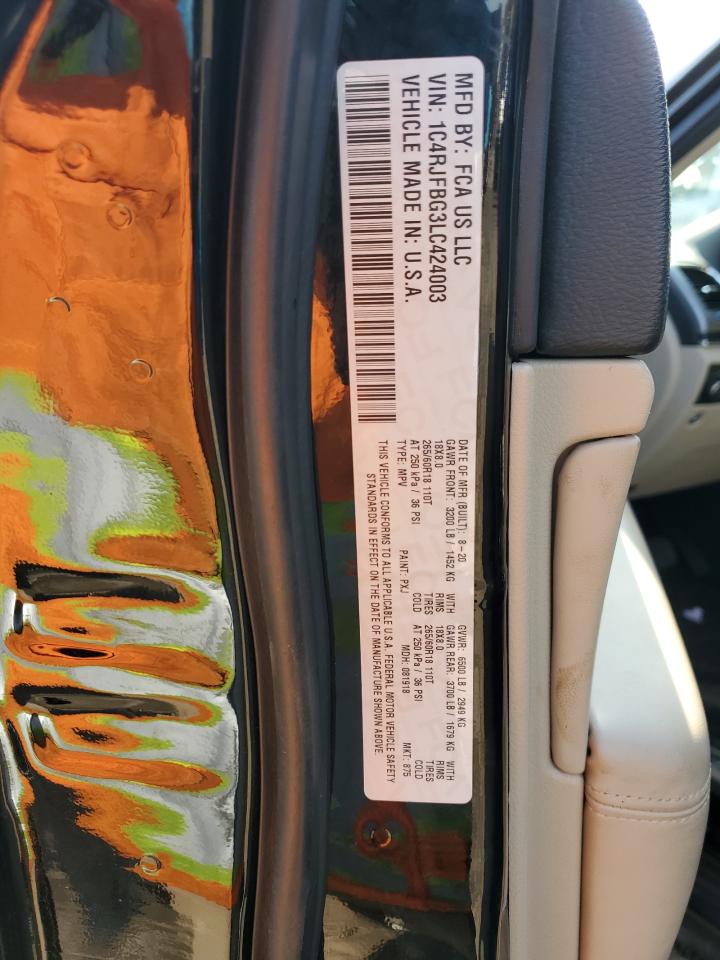 1C4RJFBG3LC424003 2020 Jeep Grand Cherokee Limited