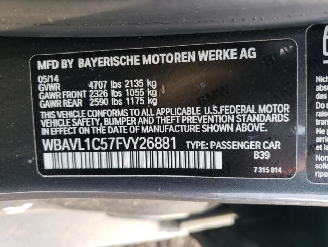2015 BMW X1 XDRIVE2 WBAVL1C57FVY26881