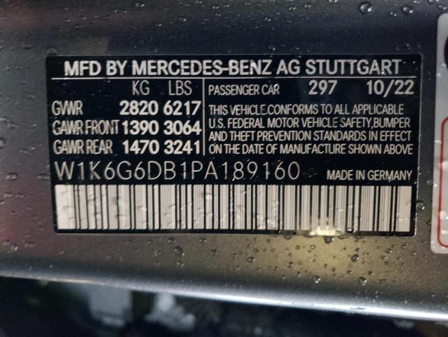 2023 MERCEDES-BENZ S 500 4MAT W1K6G6DB1PA189160
