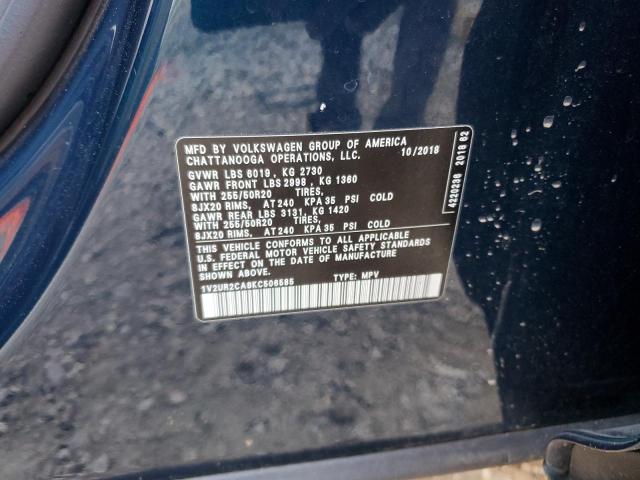 2019 VOLKSWAGEN ATLAS SE 1V2UR2CA8KC506585