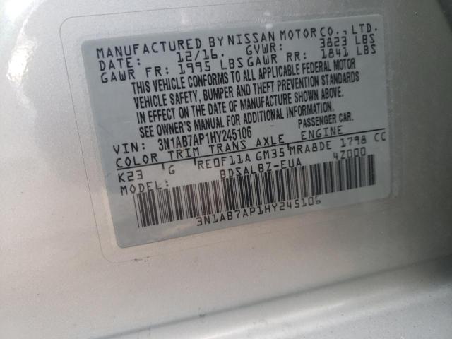 2017 NISSAN SENTRA S 3N1AB7AP1HY245106