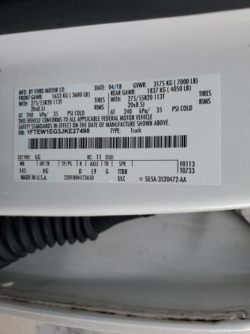 2018 FORD F150 SUPER 1FTEW1EG3JKE27498