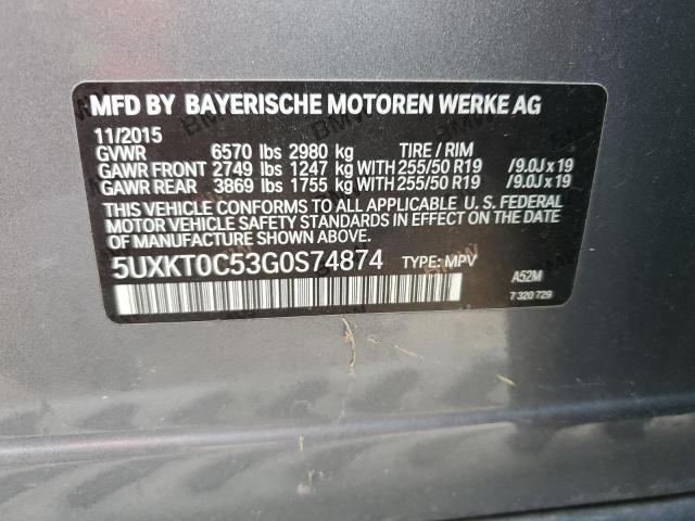 5UXKT0C53G0S74874 2016 BMW X5, photo no. 12