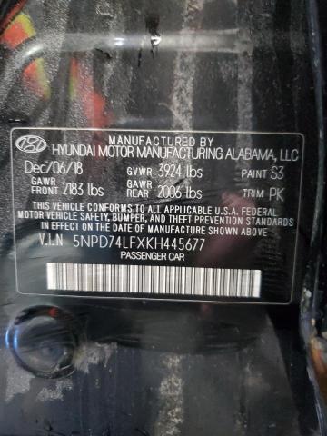 2019 HYUNDAI ELANTRA SE 5NPD74LFXKH445677