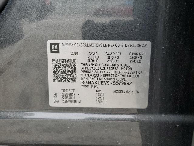 2019 CHEVROLET EQUINOX LT - 3GNAXUEV9KS579892