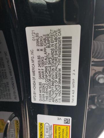 2021 HONDA ACCORD SPO 1HGCV2F39MA009194