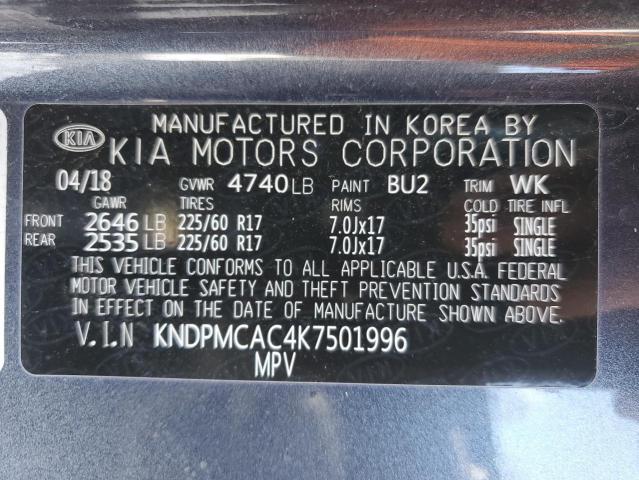 2019 KIA SPORTAGE L KNDPMCAC4K7501996
