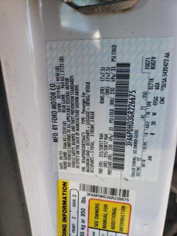 2016 FORD FUSION SE 3FA6P0HD3GR226675