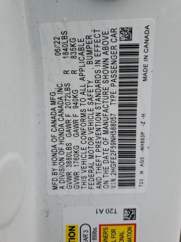 2022 HONDA CIVIC SPOR 2HGFE2F59NH588057