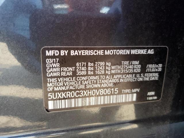 5UXKR0C3XH0V80615 2017 BMW X5, photo no. 13