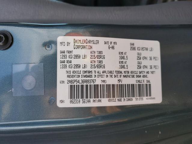 2006 Chrysler Town & Country Touring VIN: 2A8GP54L36R893767 Lot: 43579934