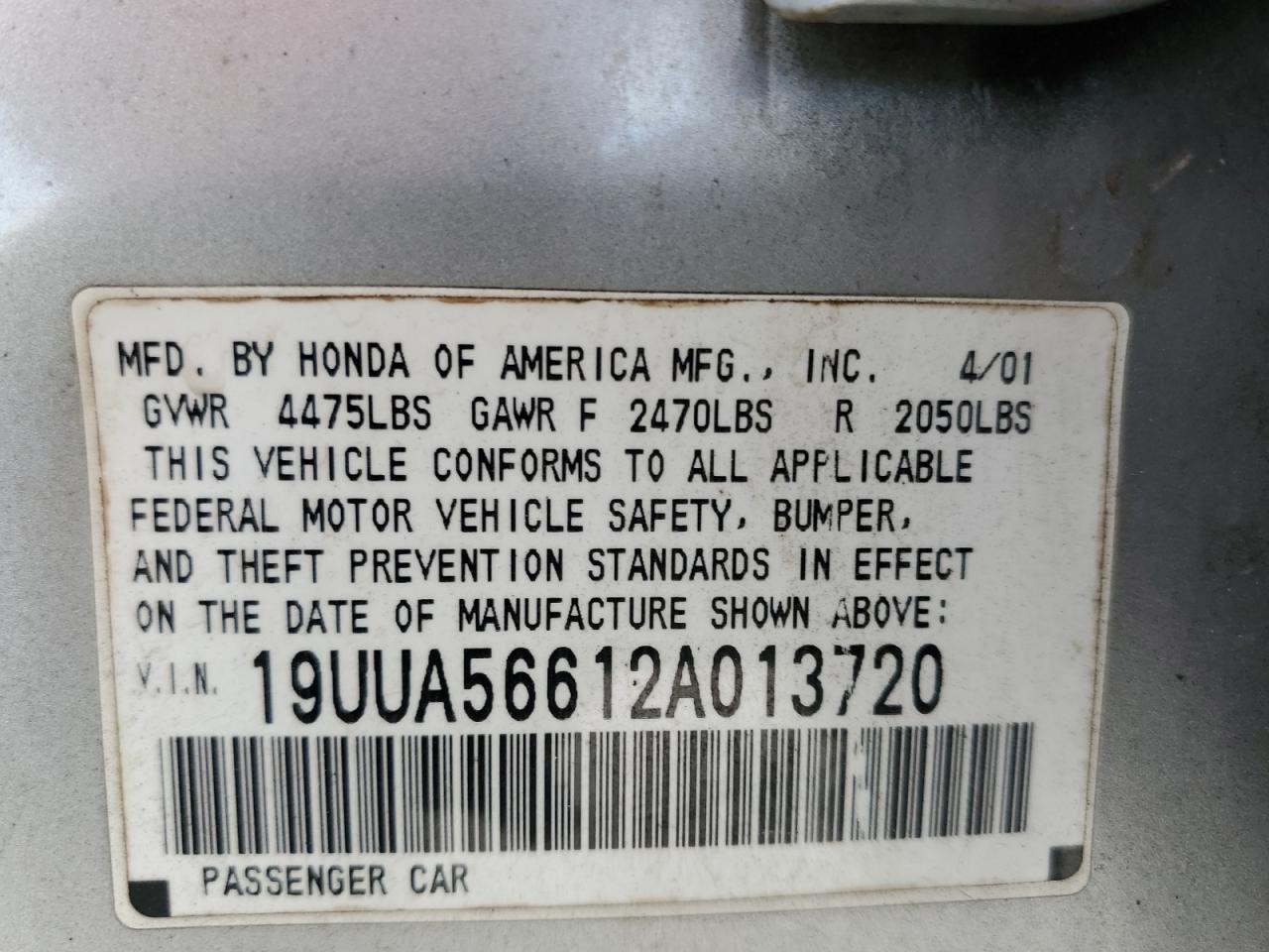 19UUA56612A013720 2002 Acura 3.2Tl