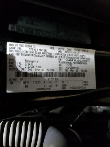 2016 Ford Focus Se VIN: 1FADP3F25GL391412 Lot: 44821774