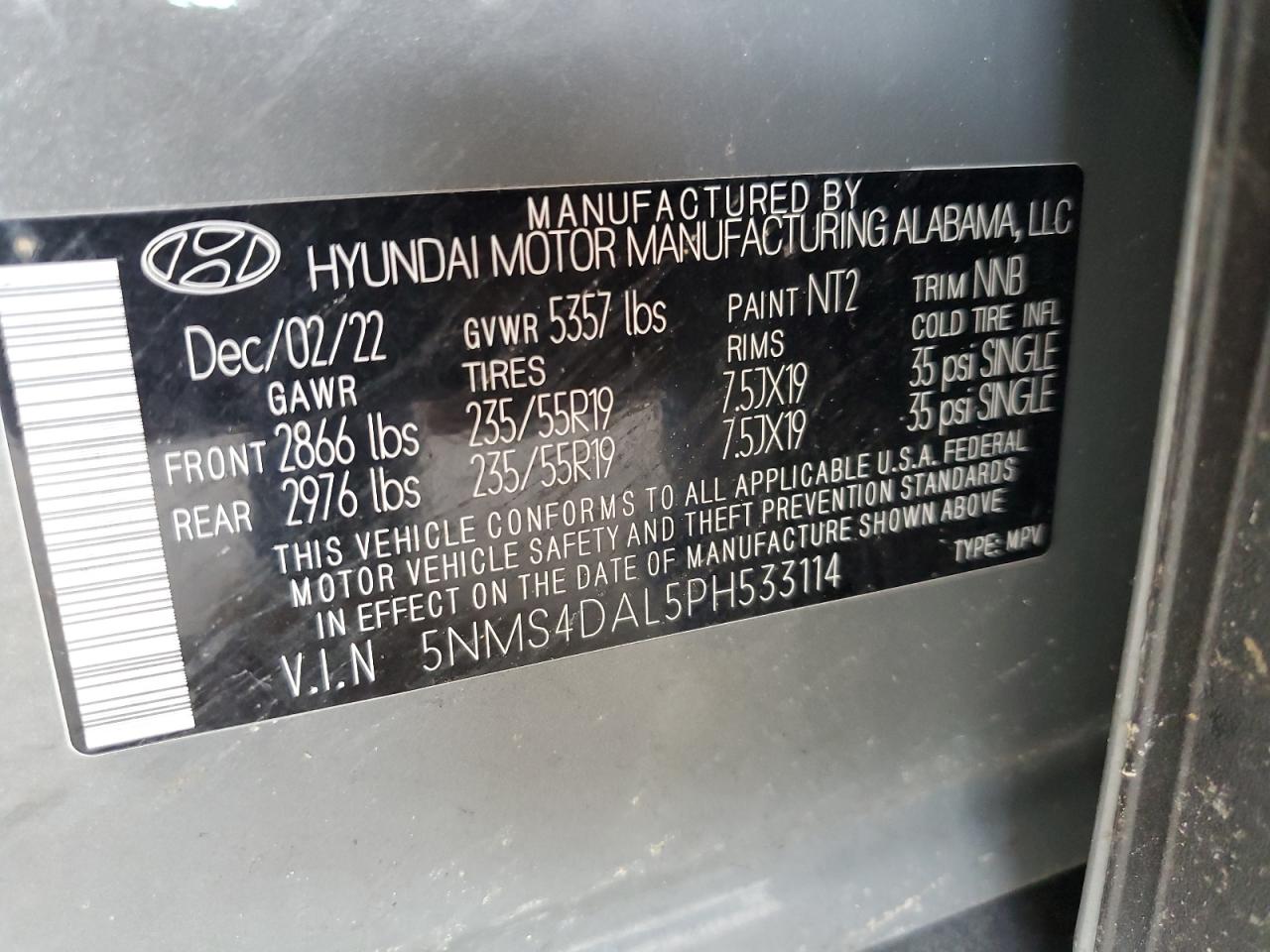 Lot #2386164359 2023 HYUNDAI SANTA FE L