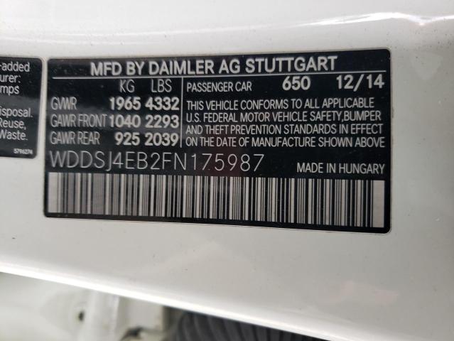 VIN WDDSJ4EB2FN175987 2015 Mercedes-Benz CLA-Class,... no.12