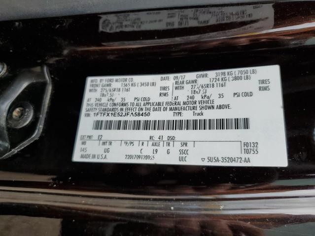 2018 FORD F150 SUPER 1FTFX1E52JFA58450