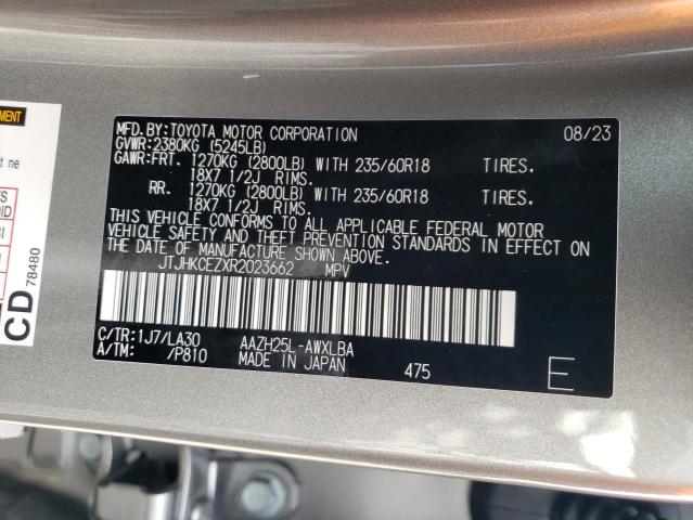 2024 LEXUS NX 350H BA JTJHKCEZXR2023662