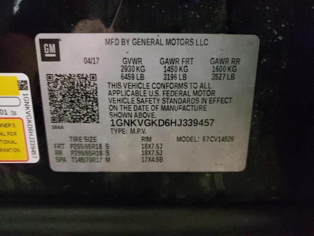 2017 CHEVROLET TRAVERSE L - 1GNKVGKD6HJ339457