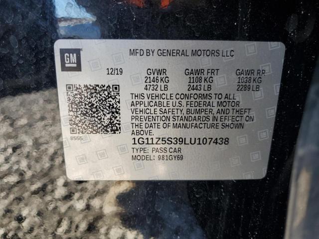 2020 Chevrolet Impala Lt VIN: 1G11Z5S39LU107438 Lot: 43521824