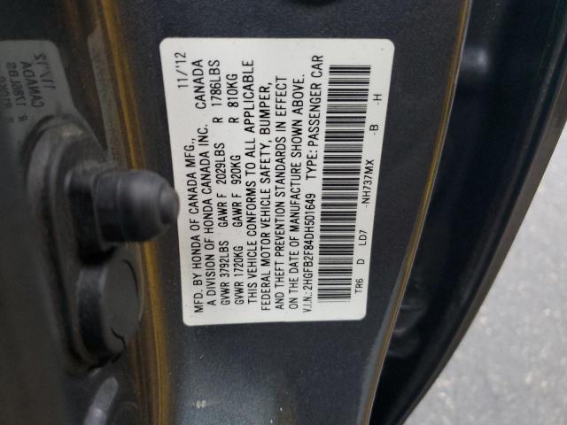 2013 Honda Civic Ex VIN: 2HGFB2F84DH501649 Lot: 44466574