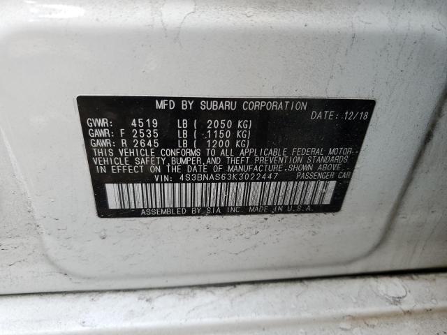 2019 SUBARU LEGACY SPO 4S3BNAS63K3022447