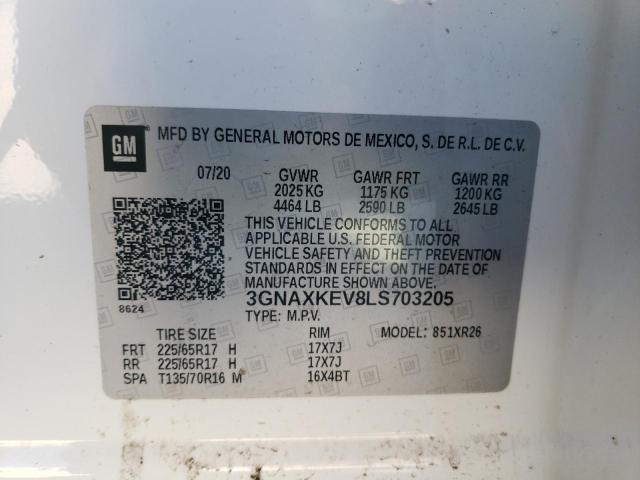 2020 CHEVROLET EQUINOX LT 3GNAXKEV8LS703205
