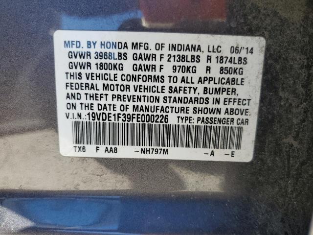 2015 ACURA ILX 20 19VDE1F39FE000226