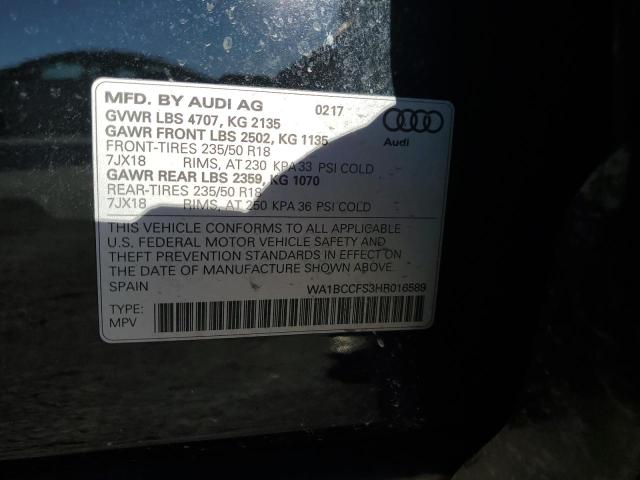2017 AUDI Q3 PREMIUM WA1BCCFS3HR016589