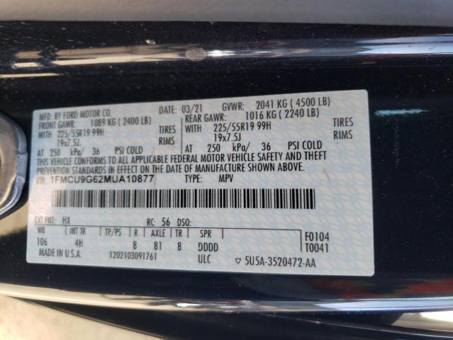 1FMCU9G62MUA10877 2021 FORD ESCAPE - Image 12