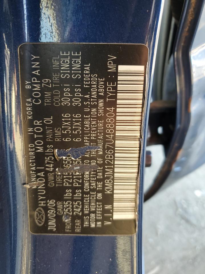 KM8JM12B67U488804 2007 Hyundai Tucson Gls