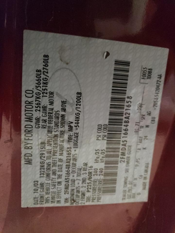 2FMDA51664BA21658 2004 Ford Freestar Se