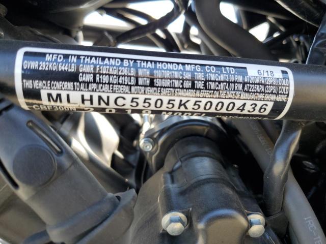 2019 HONDA CBF300 N - MLHNC5505K5000436