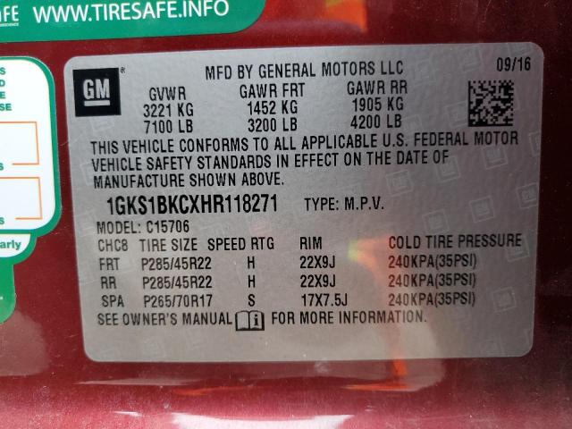 2017 GMC YUKON SLT 1GKS1BKCXHR118271